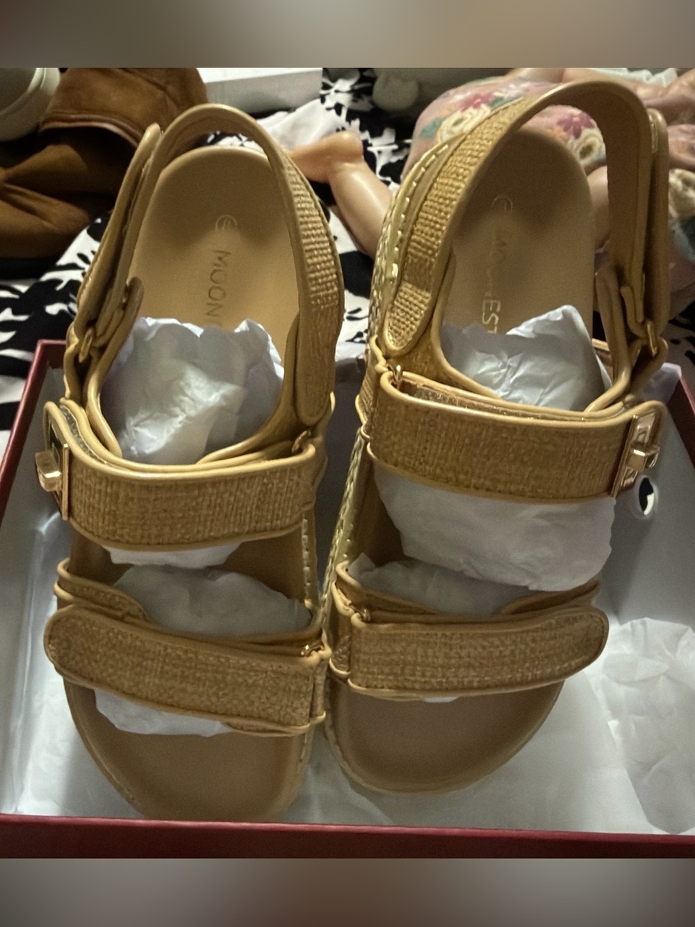 MOONEST Women’s Tan Platform Sandals Size 8